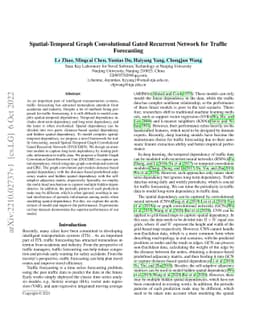 Spatial-Temporal Graph Convolutional Gated Recurrent Network for Traffic
  Forecasting