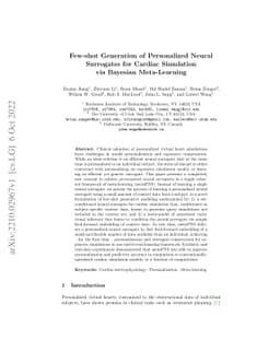 Few-shot Generation of Personalized Neural Surrogates for Cardiac
  Simulation via Bayesian Meta-Learning