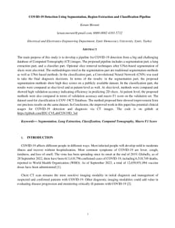 COVID-19 Detection Using Segmentation, Region Extraction and
  Classification Pipeline