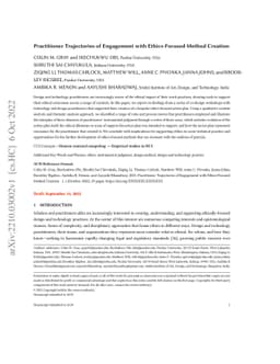 Practitioner Trajectories of Engagement with Ethics-Focused Method
  Creation