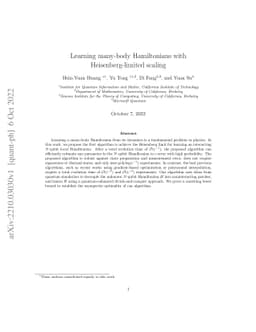 Learning many-body Hamiltonians with Heisenberg-limited scaling