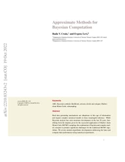 Approximate Methods for Bayesian Computation