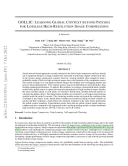 GOLLIC: Learning Global Context beyond Patches for Lossless
  High-Resolution Image Compression