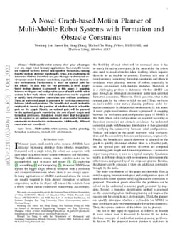 A Novel Graph-based Motion Planner of Multi-Mobile Robot Systems with
  Formation and Obstacle Constraints