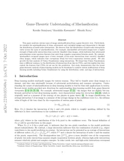 Game-Theoretic Understanding of Misclassification