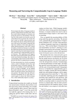Measuring and Narrowing the Compositionality Gap in Language Models