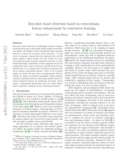 Zero-shot stance detection based on cross-domain feature enhancement by
  contrastive learning