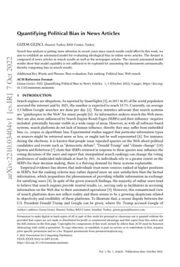 Quantifying Political Bias in News Articles