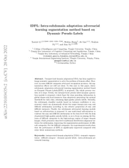 IDPL: Intra-subdomain adaptation adversarial learning segmentation
  method based on Dynamic Pseudo Labels