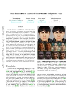 Mesh-Tension Driven Expression-Based Wrinkles for Synthetic Faces