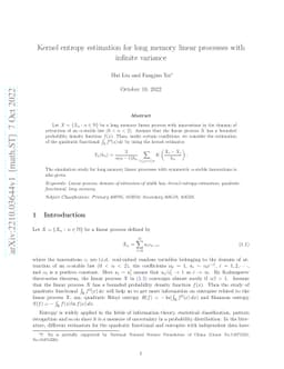 Kernel entropy estimation for long memory linear processes with infinite
  variance
