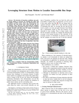 Leveraging Structure from Motion to Localize Inaccessible Bus Stops