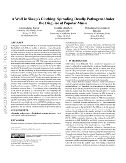 A Wolf in Sheep's Clothing: Spreading Deadly Pathogens Under the
  Disguise of Popular Music