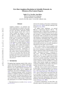 Few-Shot Anaphora Resolution in Scientific Protocols via Mixtures of
  In-Context Experts