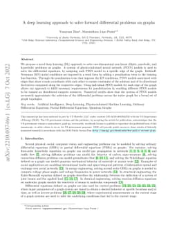 A deep learning approach to solve forward differential problems on
  graphs