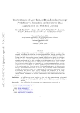 Trustworthiness of Laser-Induced Breakdown Spectroscopy Predictions via
  Simulation-based Synthetic Data Augmentation and Multitask Learning