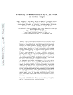 Evaluating the Performance of StyleGAN2-ADA on Medical Images