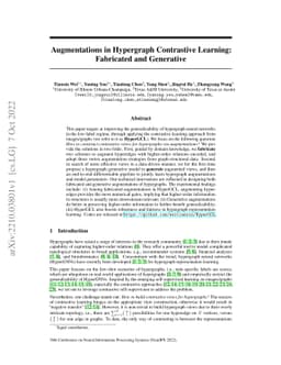 Augmentations in Hypergraph Contrastive Learning: Fabricated and
  Generative