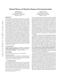 Mutual Theory of Mind for Human-AI Communication