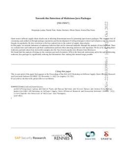 Towards the Detection of Malicious Java Packages