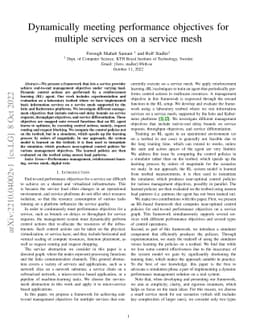 Dynamically meeting performance objectives for multiple services on a
  service mesh