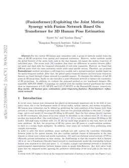 (Fusionformer):Exploiting the Joint Motion Synergy with Fusion Network
  Based On Transformer for 3D Human Pose Estimation