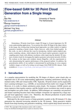 Flow-based GAN for 3D Point Cloud Generation from a Single Image