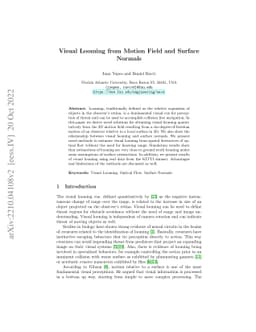 Visual Looming from Motion Field and Surface Normals