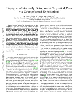Fine-grained Anomaly Detection in Sequential Data via Counterfactual
  Explanations