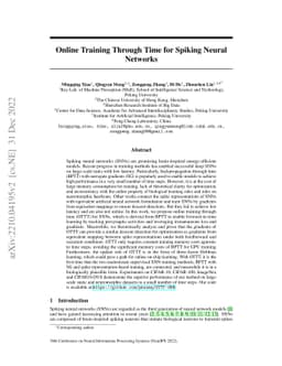 Online Training Through Time for Spiking Neural Networks