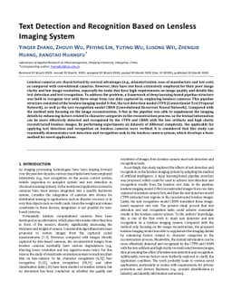 Text detection and recognition based on a lensless imaging system