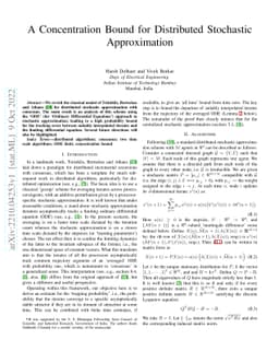 A Concentration Bound for Distributed Stochastic Approximation