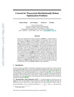 Coresets for Wasserstein Distributionally Robust Optimization Problems