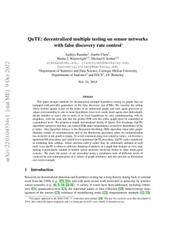 QuTE: decentralized multiple testing on sensor networks with false
  discovery rate control