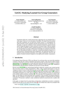 LieGG: Studying Learned Lie Group Generators