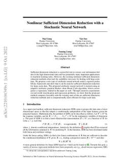 Nonlinear Sufficient Dimension Reduction with a Stochastic Neural
  Network