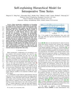 Self-explaining Hierarchical Model for Intraoperative Time Series