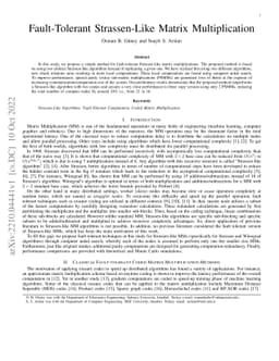 Fault-Tolerant Strassen-Like Matrix Multiplication