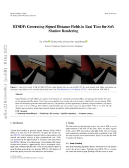 RTSDF: Generating Signed Distance Fields in Real Time for Soft Shadow
  Rendering