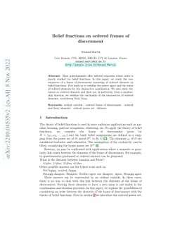 Belief functions on ordered frames of discernment