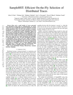 SampleHST: Efficient On-the-Fly Selection of Distributed Traces