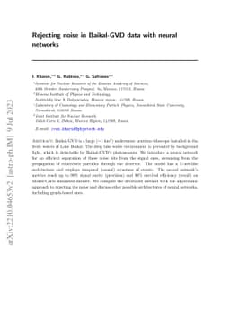Rejecting noise in Baikal-GVD data with neural networks