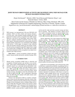 Joint Human Orientation-Activity Recognition Using WiFi Signals for
  Human-Machine Interaction
