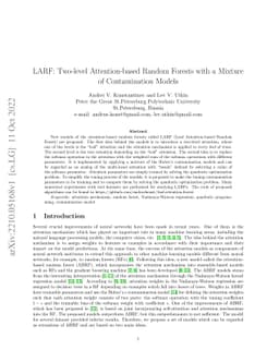 LARF: Two-level Attention-based Random Forests with a Mixture of
  Contamination Models