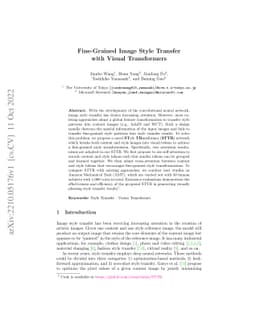 Fine-Grained Image Style Transfer with Visual Transformers
