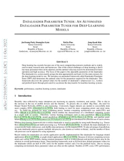Dataloader Parameter Tuner: An Automated Dataloader Parameter Tuner for
  Deep Learning Models