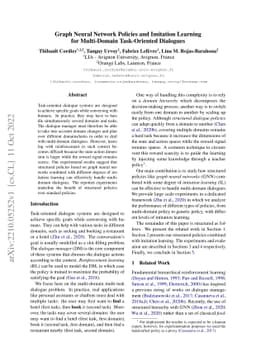 Graph Neural Network Policies and Imitation Learning for Multi-Domain
  Task-Oriented Dialogues