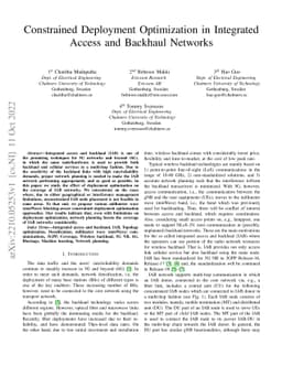 Constrained Deployment Optimization in Integrated Access and Backhaul
  Networks