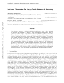 Intrinsic Dimension for Large-Scale Geometric Learning