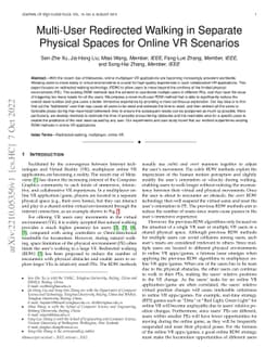 Multi-User Redirected Walking in Separate Physical Spaces for Online VR
  Scenarios